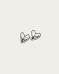 Bold heart earrings - Zilver