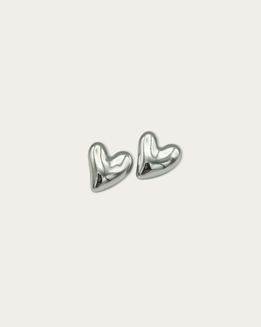 Bold heart earrings - Zilver