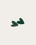 Green big heart earrings - Overig