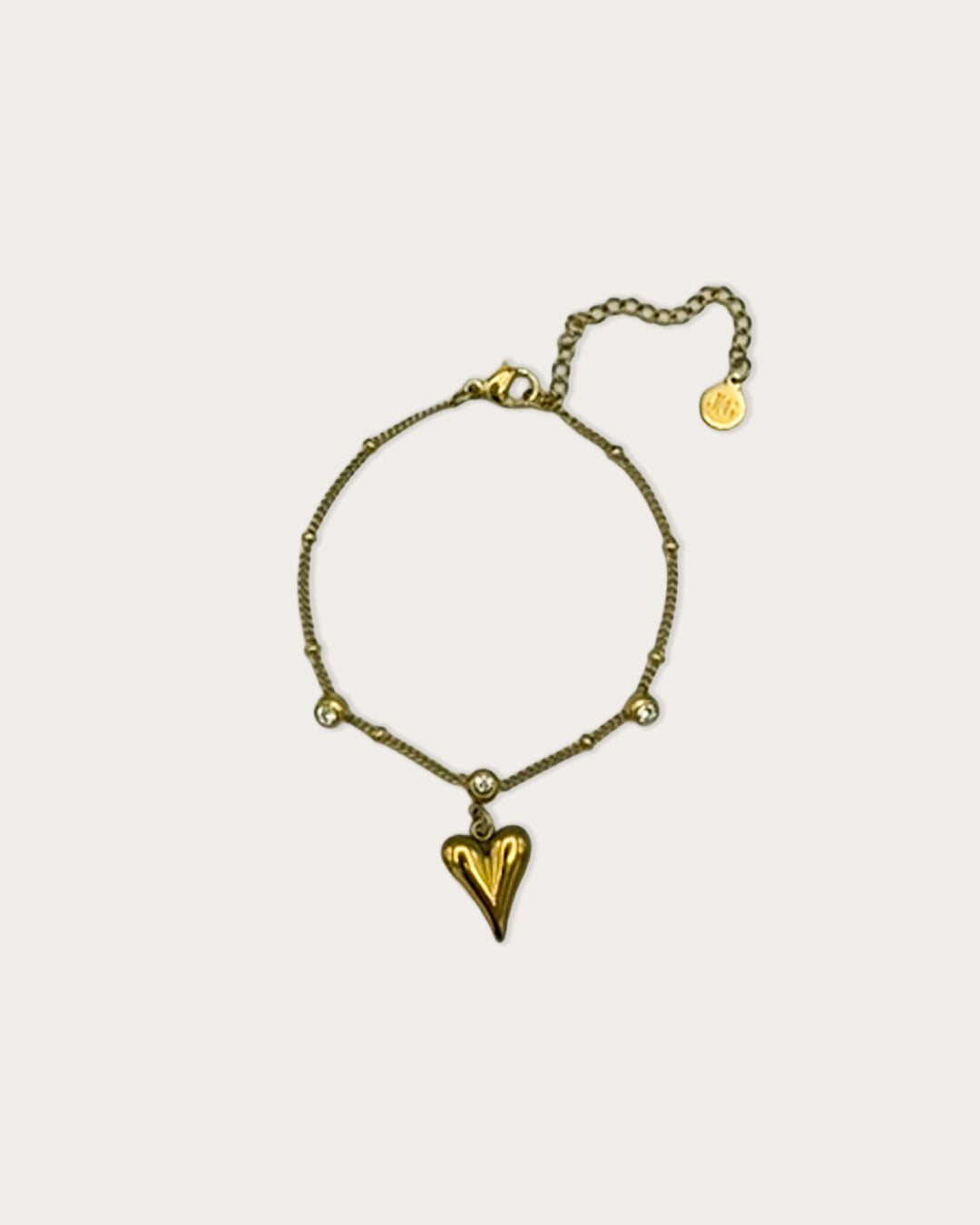 Heart and stone bracelet - Goud