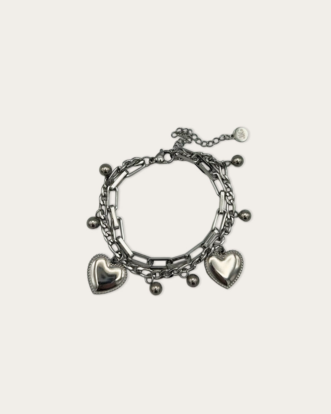 Heart chain bracelet - Zilver