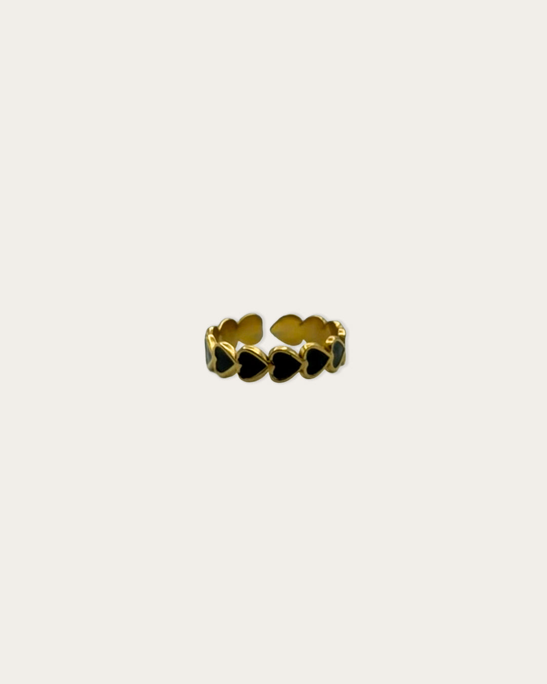 Love ring black - Goud
