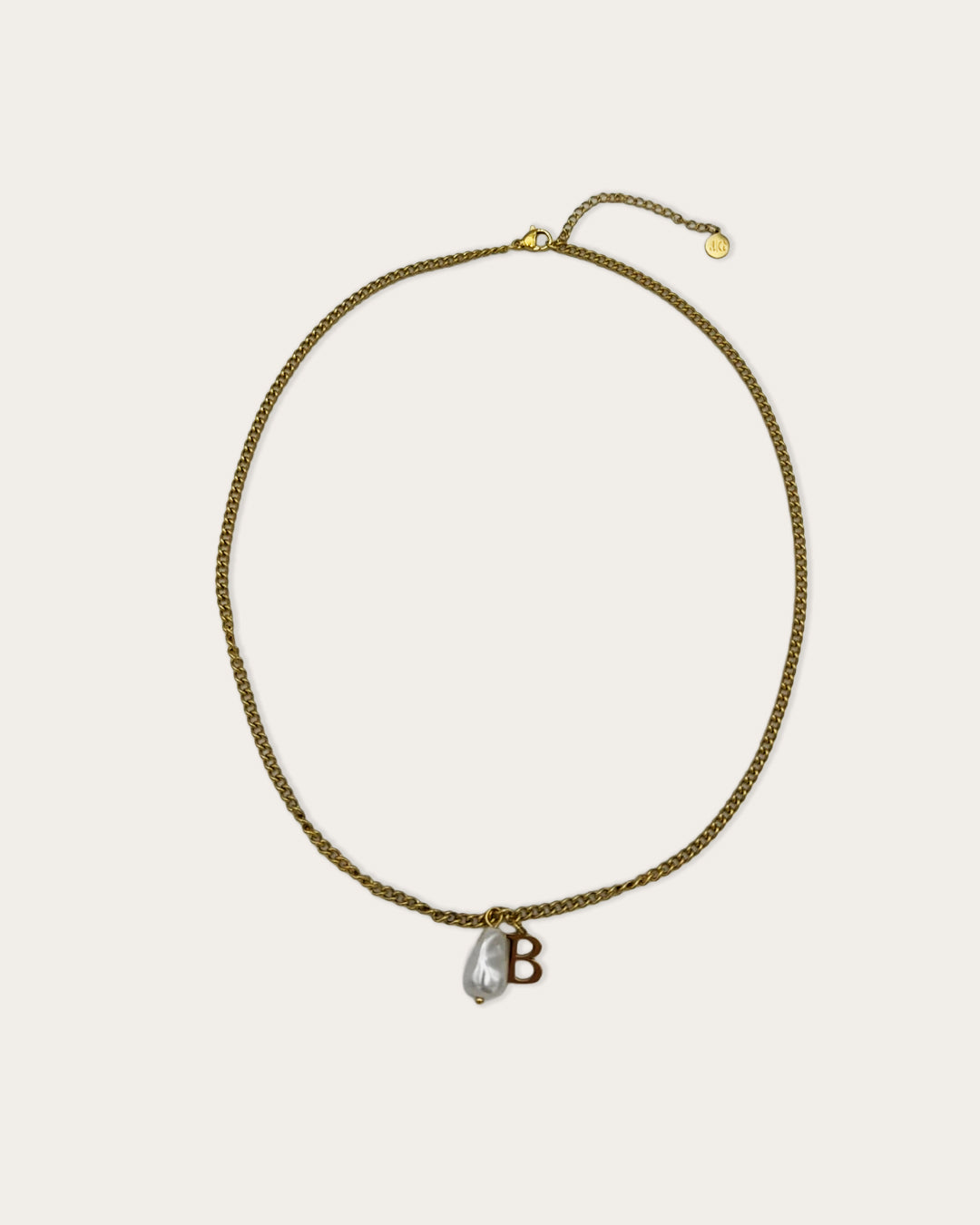 Initial B pearl necklace - Goud