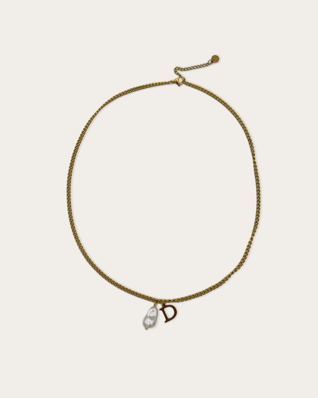 Initial D pearl necklace - Goud