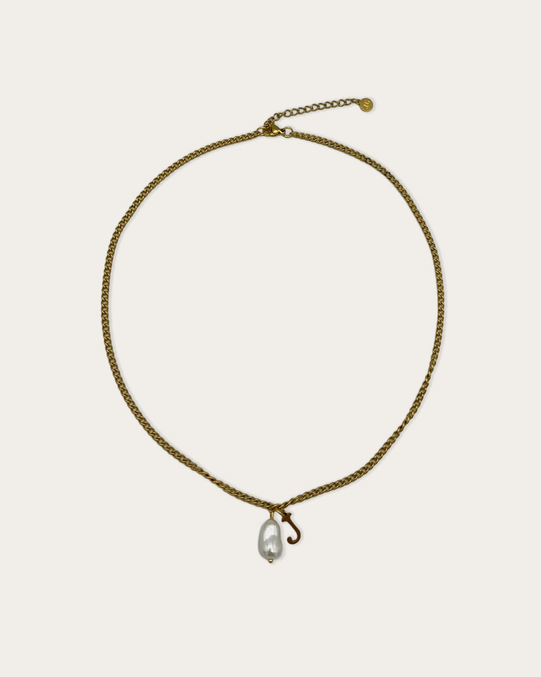 Initial J pearl necklace - Goud