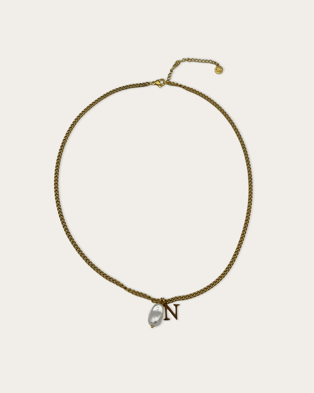 Initial N pearl necklace - Goud