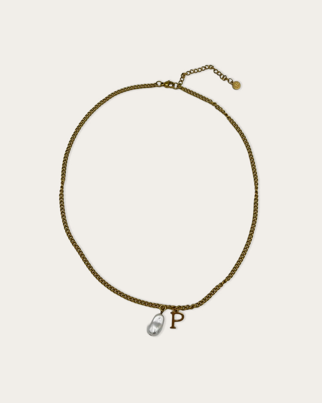 Initial P pearl necklace - Goud