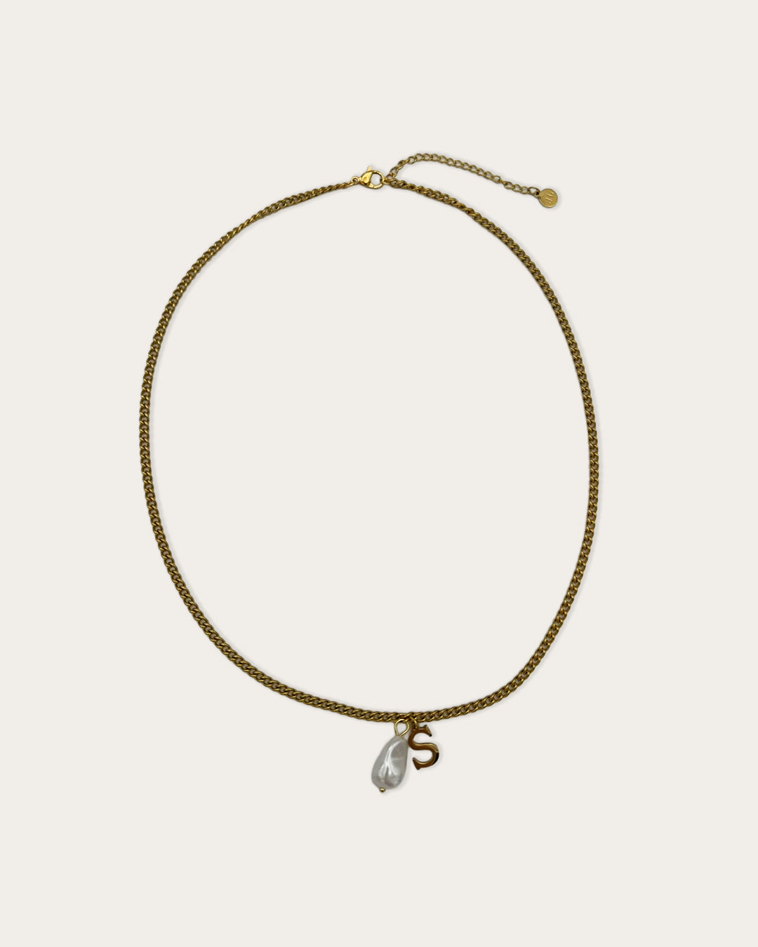 Initial S pearl necklace - Goud