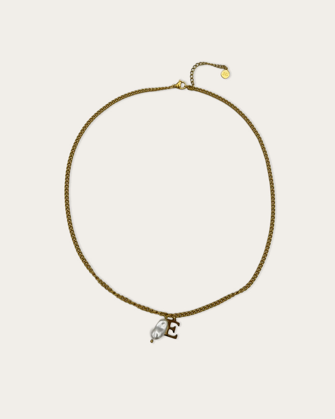 Initial E pearl necklace - Goud