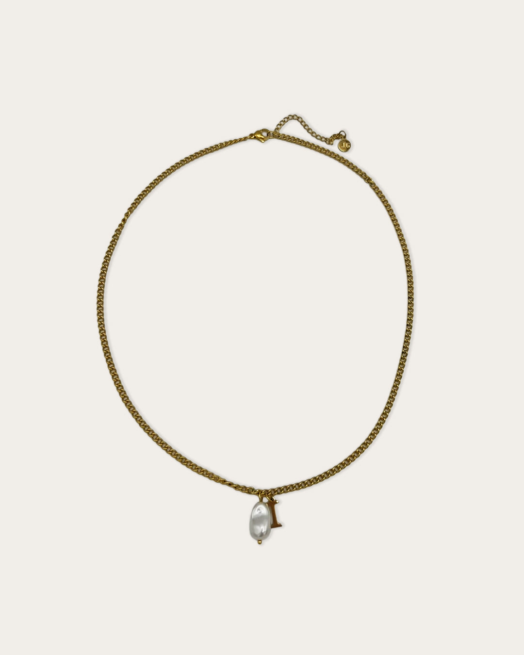 Initial I pearl necklace - Goud