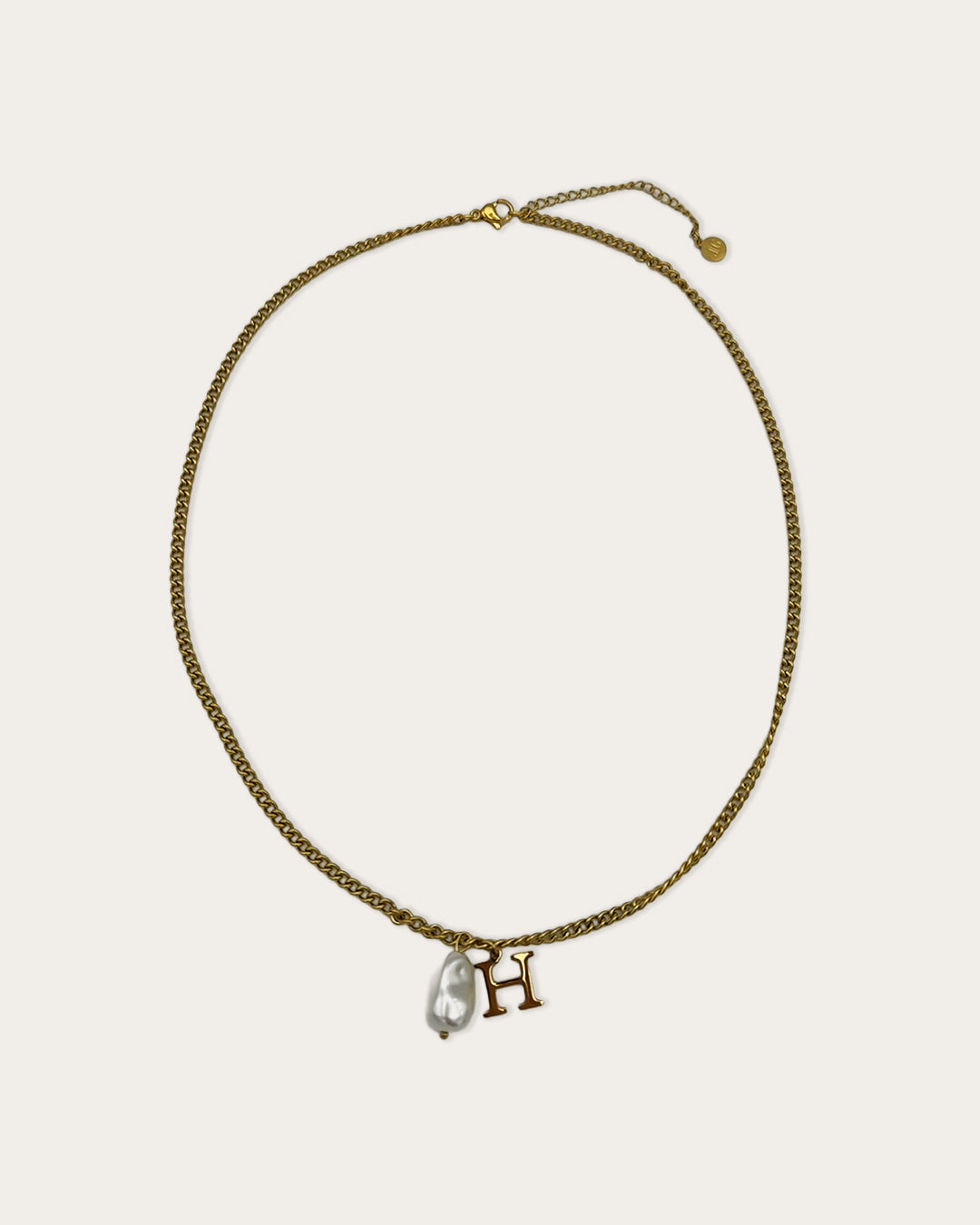 Initial H pearl necklace - Goud