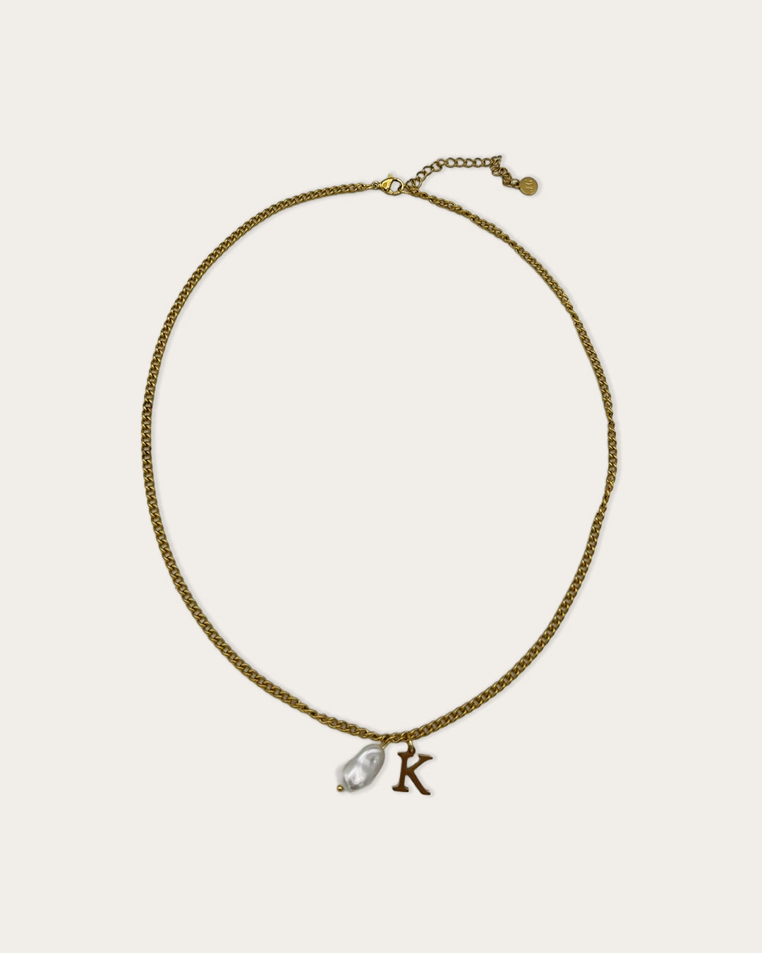 Initial K pearl necklace - Goud
