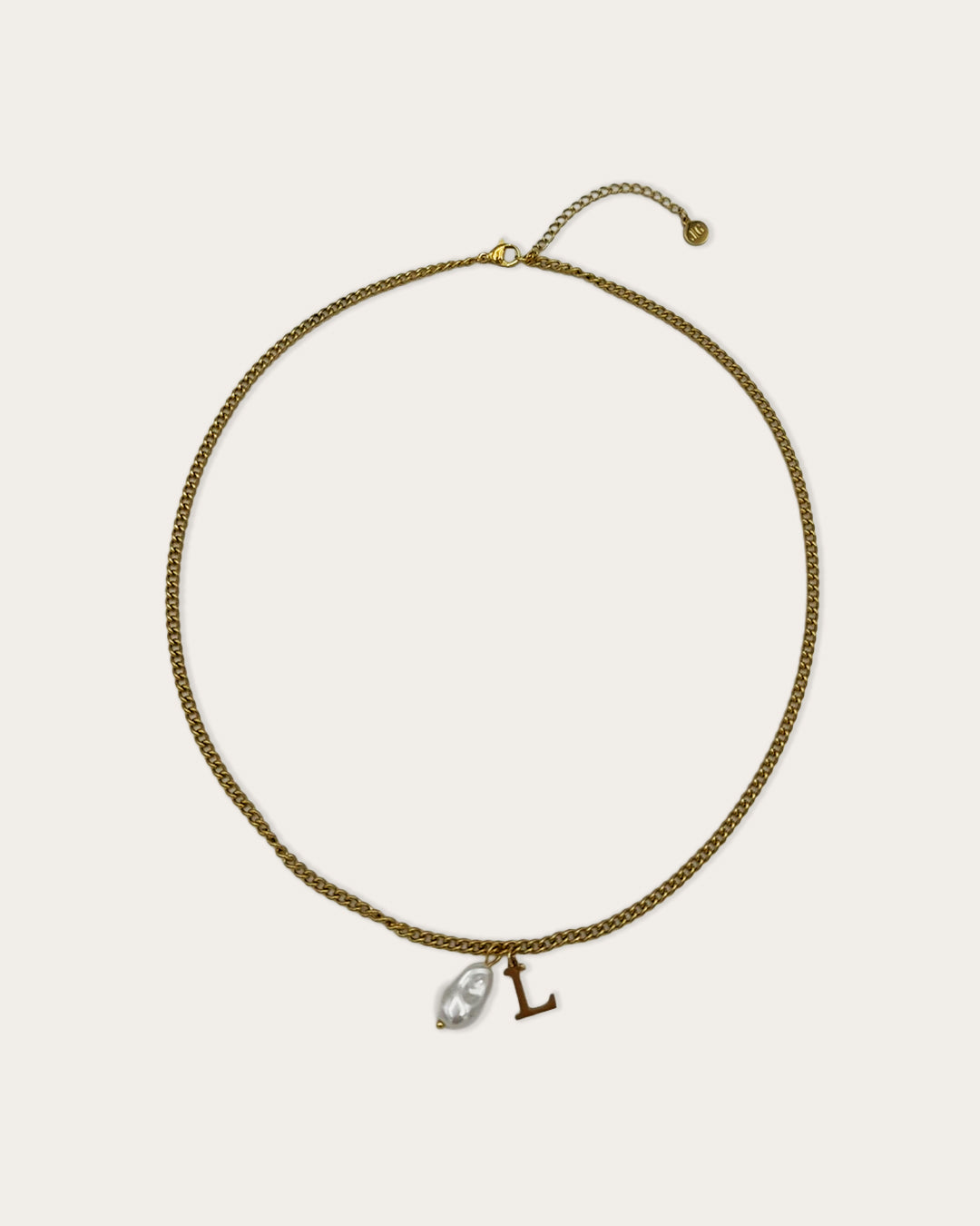 Initial L pearl necklace - Goud