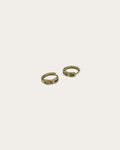Rectangle stone earrings - Goud