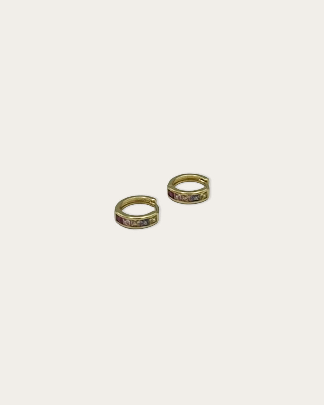 Square stone earrings - Goud